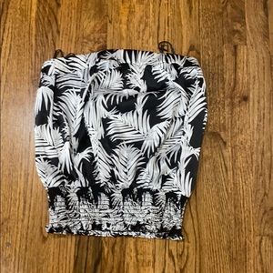 Strapless satin print